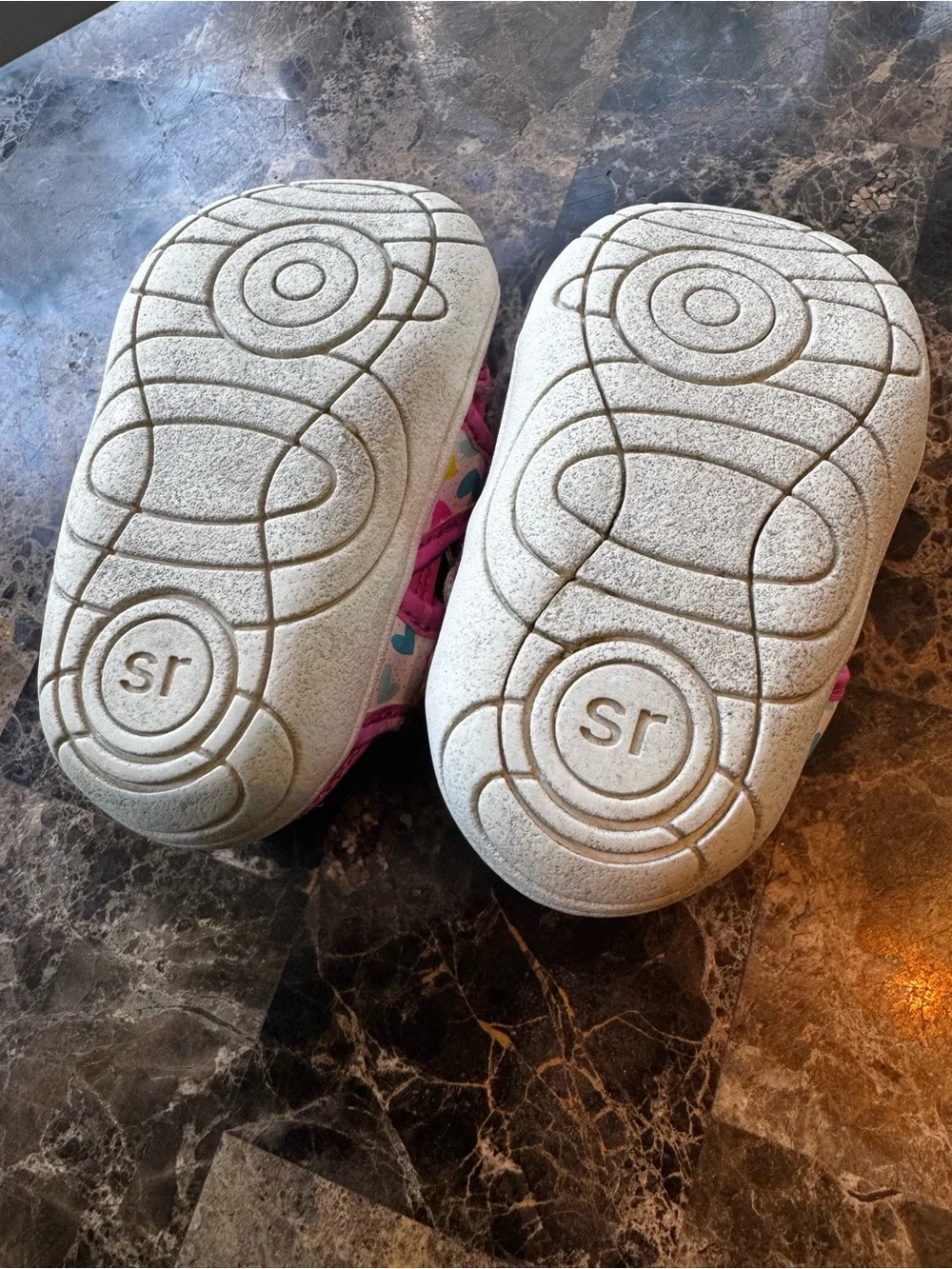 Stride Rite The Wave Water Shoes Sandals | Size 3M Toddler Girl | Heart Print